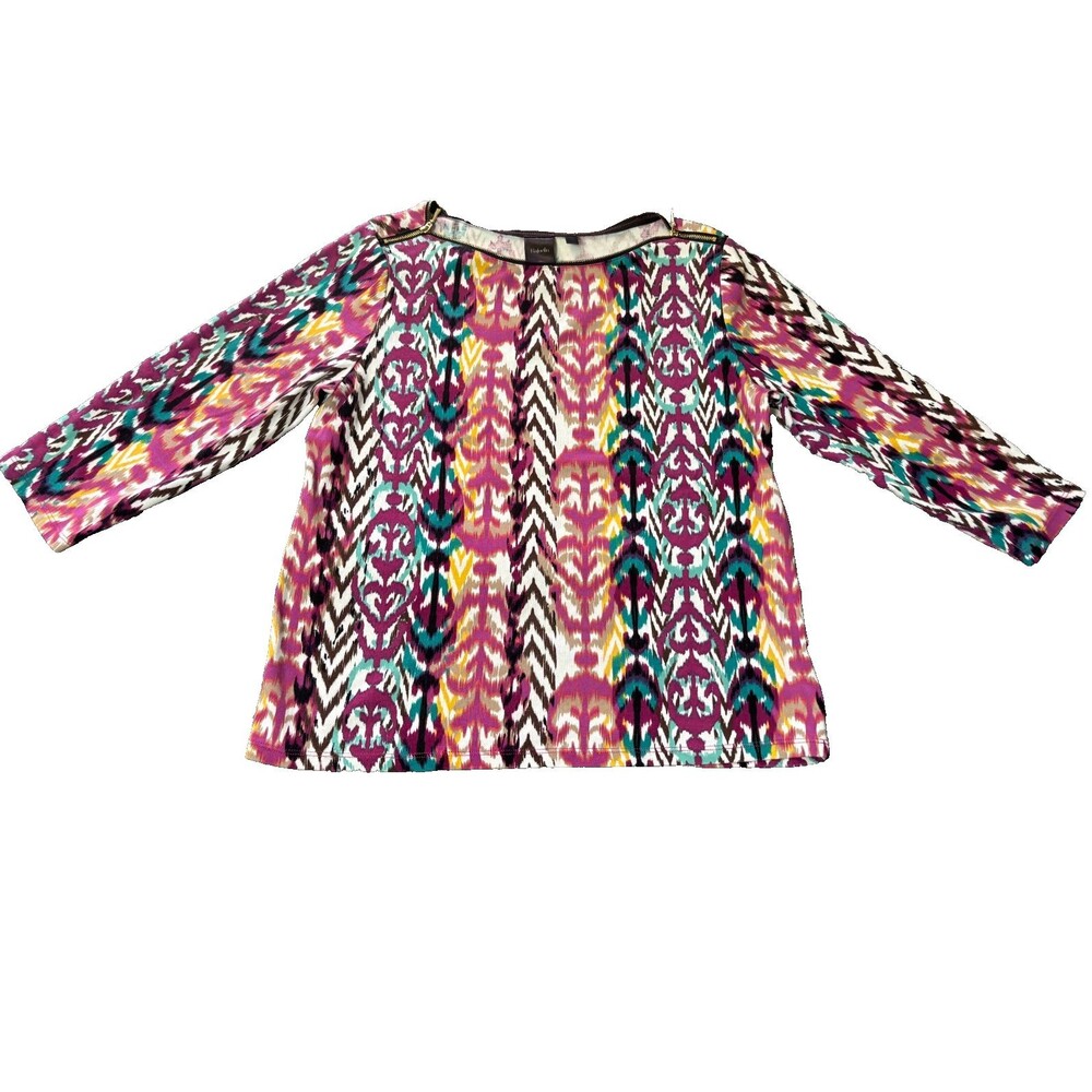 Rafaella Top Womens XL Long Sleeve Accent Zipper Shirt Blouse